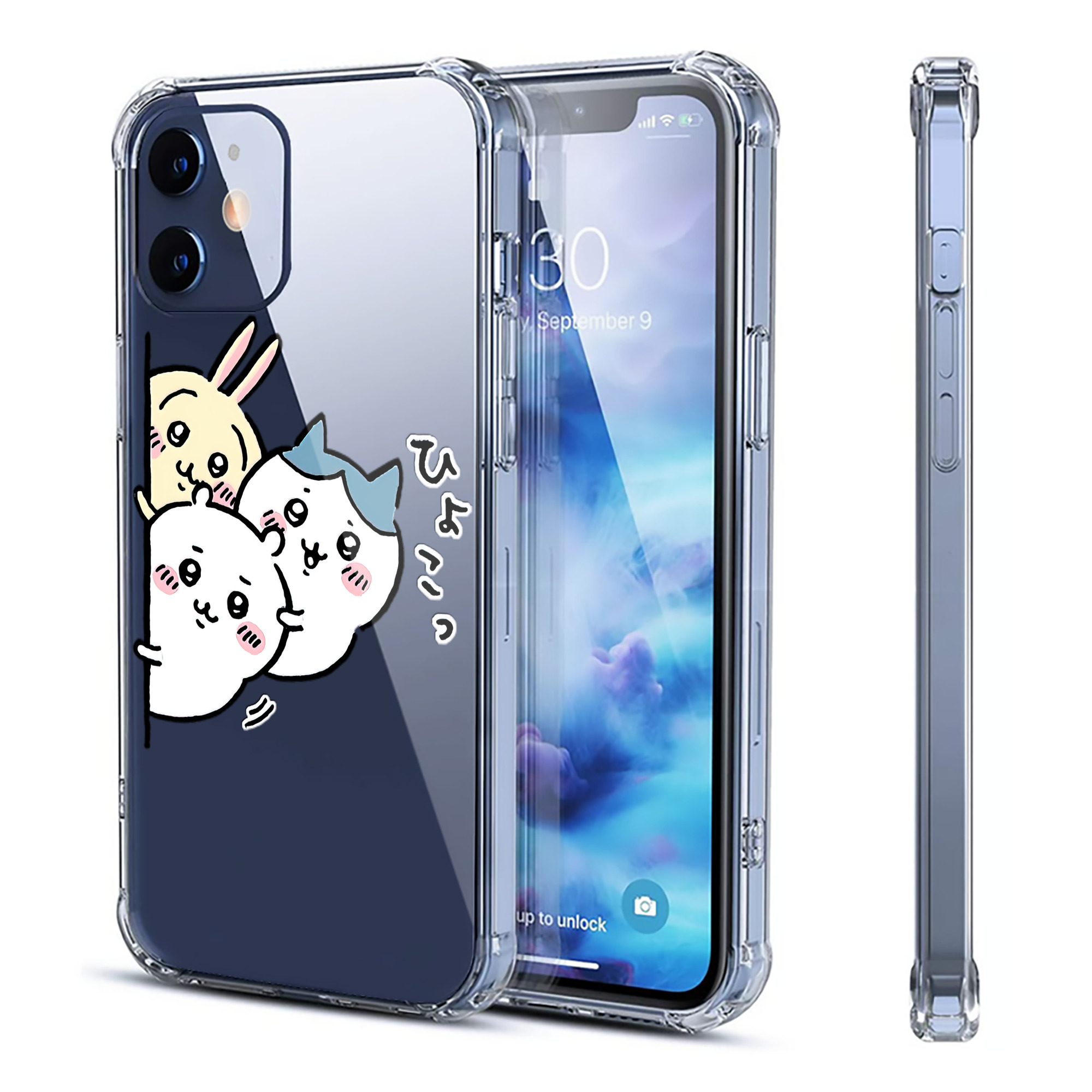 （画像用） ちいかわ うさぎ Chii-kawa usagi 【iPhone 12シリーズ対応】透明スマホケース（クリアソフトケース）